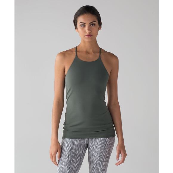 Lululemon Dark Forest Sun Setter Tank Size 4 high neck flow-y tank - Picture 1 of 10